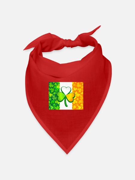 Kleeblatt auf der irischen Flagge mit Klee - Bandana Dreieckstuch - Rot