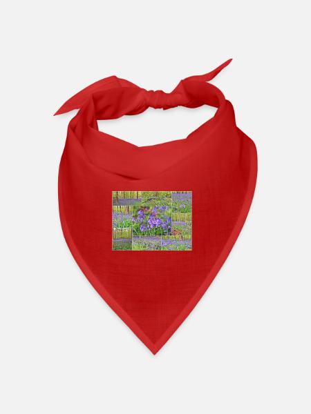 Purple Forest Wild Hyacinth Collage - Bandana Dreieckstuch - Rot