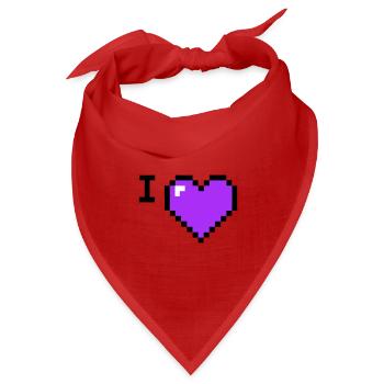 I Love Herz Platzhalter Text - Bandana Dreieckstuch - Rot - Vorne