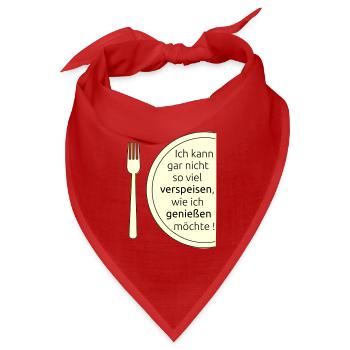 Verspeisen und geniessen - Bandana Dreieckstuch - Rot - Vorne