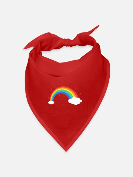 Kosmischer Regenbogenbogen - Bandana Dreieckstuch - Rot