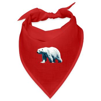 Polar Bär Eisbär - Bandana Dreieckstuch - Rot - Vorne