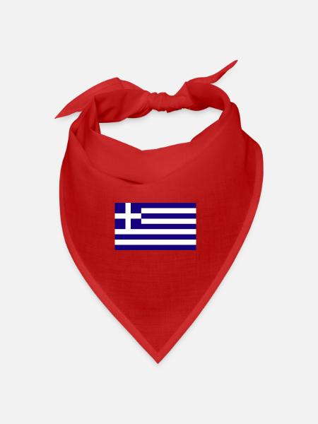 Griechenland National Flagge - Bandana Dreieckstuch - Rot