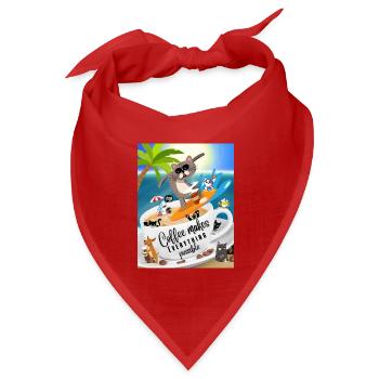 Spruch Humor - Coffee makes Everything possible - Bandana Dreieckstuch - Rot - Vorne