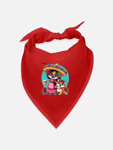 Mexikanische Party mit Chiha und Chucho - Bandana Dreieckstuch - Rot