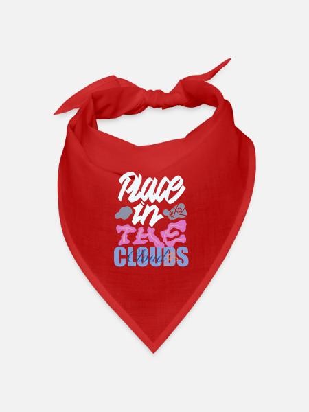 Platz in den Wolken – bunte Schriftkunst - Bandana Dreieckstuch - Rot