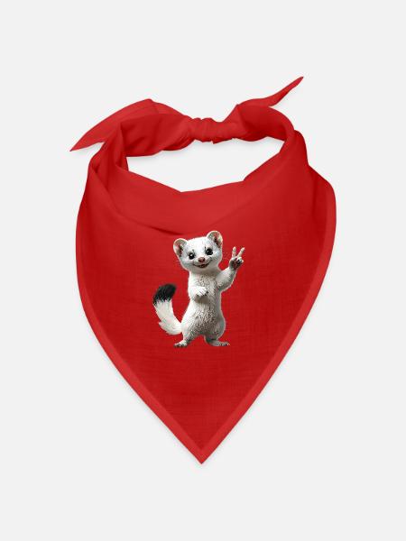 Hermelin - Bandana Dreieckstuch - Rot