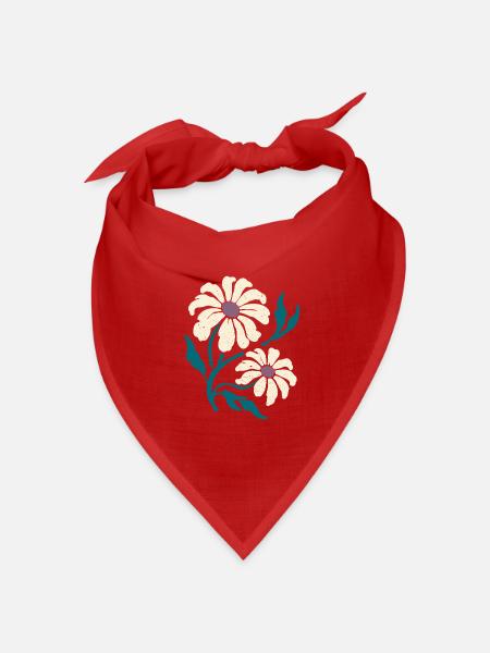 Retro-Gänseblümchenblüten - Bandana Dreieckstuch - Rot