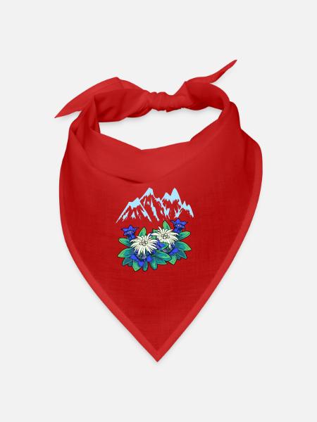 Gebirge Berge Enzian Alpen Berg Tirol Alm - Bandana Dreieckstuch - Rot