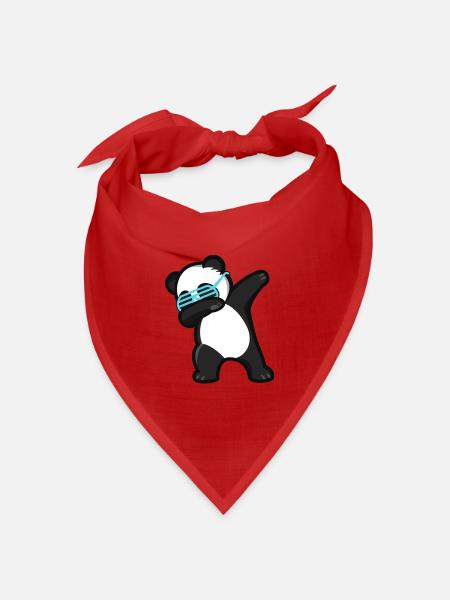 Dabbing Panda Pandabär - Bandana Dreieckstuch - Rot