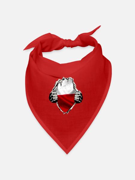Polen - Polnische Flagge unterm Shirt - Bandana Dreieckstuch - Rot