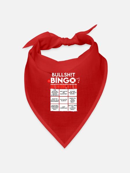 Weihnachten BINGO BULLSHIT - Bandana Dreieckstuch - Rot