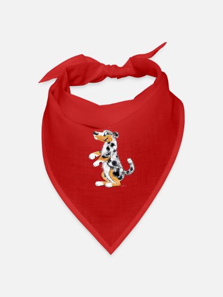 Funny Australian Shepherd - Bandana Dreieckstuch - Rot