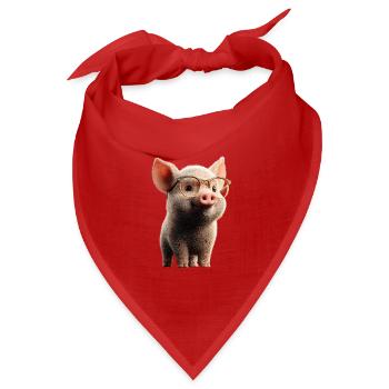 Schwein Hausschwein Sau Schweine Liebe Schweinchen - Bandana Dreieckstuch - Rot - Vorne
