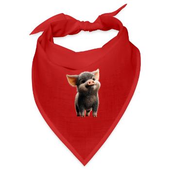Schwein Hausschwein Sau Schweine Liebe Schweinchen - Bandana Dreieckstuch - Rot - Vorne