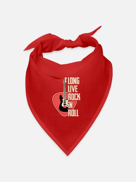 Long Live Rock 'n Roll Rock Band Guitar Music - Bandana Dreieckstuch - Rot