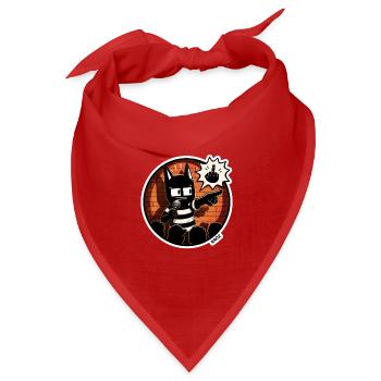 Bühnenkatzen-Mikrofon-Duell - Bandana Dreieckstuch - Rot - Vorne