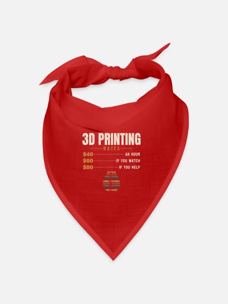 3D Druck Stundensatz Geschenk Maker Lustig - Bandana Dreieckstuch - Rot