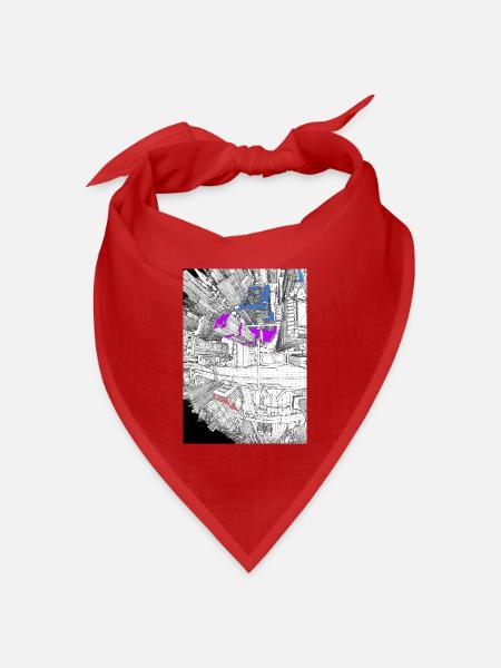 Fish Eye Skyscrapers - Bandana Dreieckstuch - Rot