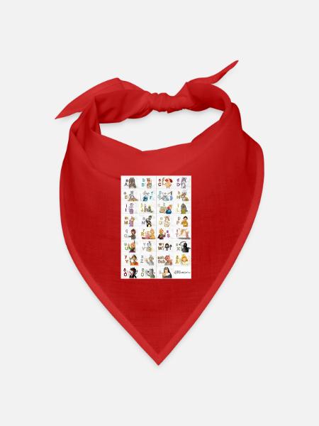 Deutsches Fingeralphabet 2 / - Bandana Dreieckstuch - Rot