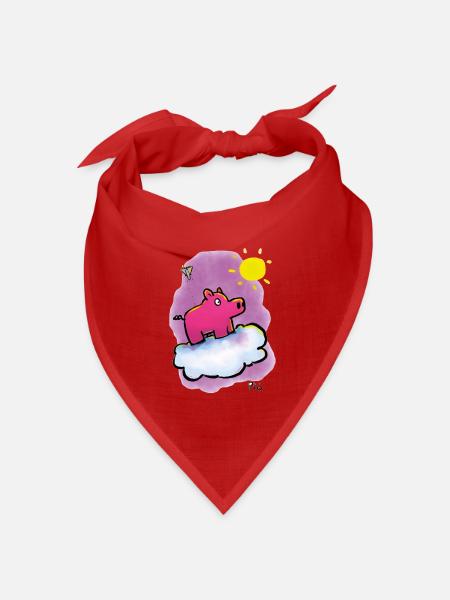 Warpig on a cloud - Bandana Dreieckstuch - Rot