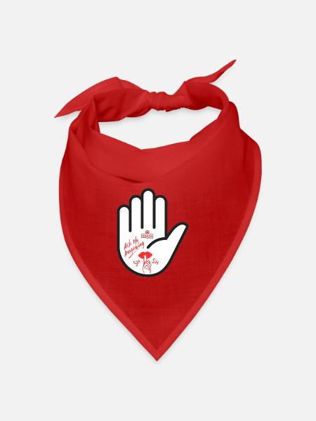 Frag mich nichts. Hand, pssst. - Bandana Dreieckstuch - Rot