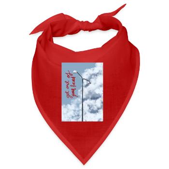 Wolken und Straßenlaterne am Himmel - Bandana Dreieckstuch - Rot - Vorne