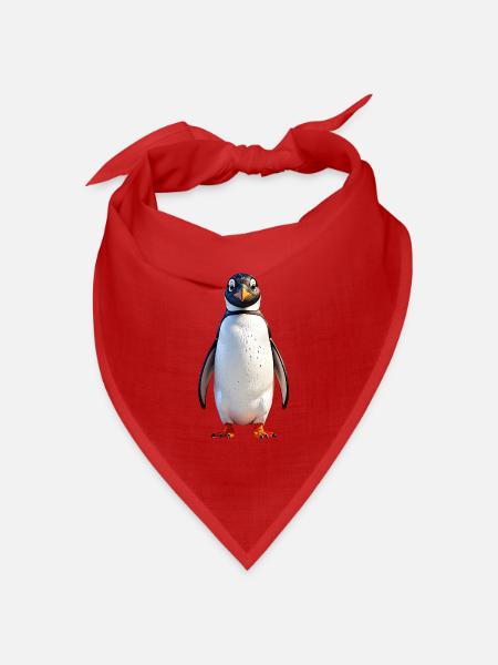 Pinguin - Bandana Dreieckstuch - Rot