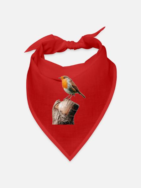Rotkehlchen - Bandana Dreieckstuch - Rot