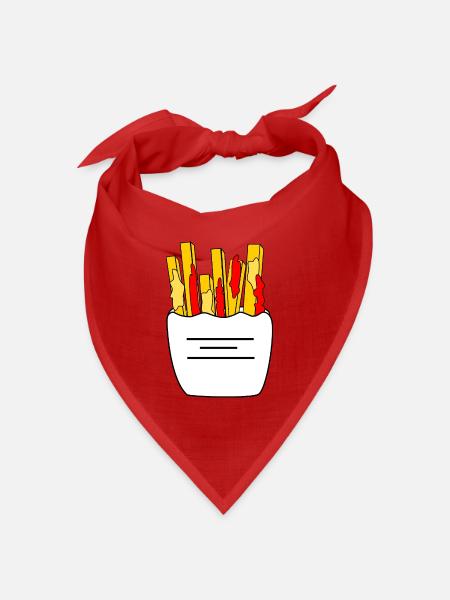 Pommes_Schranke - Bandana Dreieckstuch - Rot
