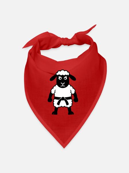 Karate Schaf - Bandana Dreieckstuch - Rot