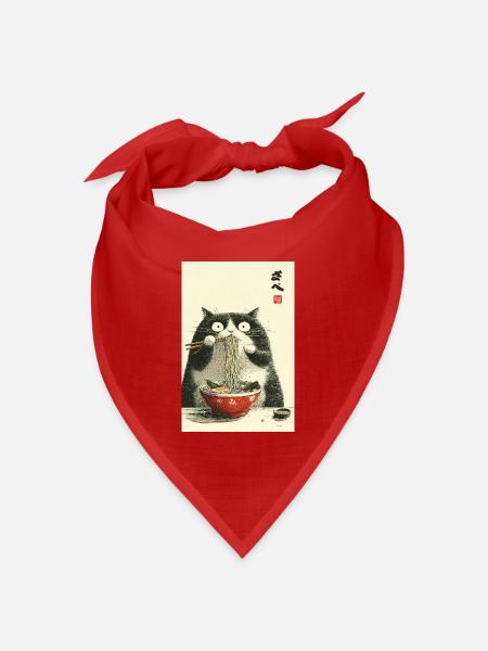 Neko-Ramen-Festmahl - Bandana Dreieckstuch - Rot