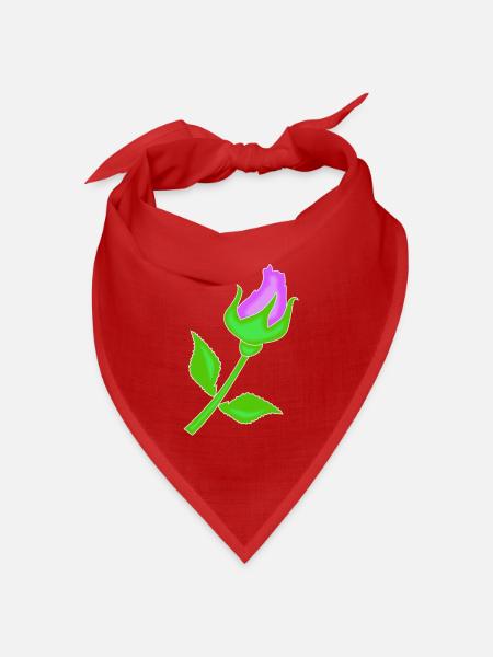 Rose in einem violettem Farbton - Bandana Dreieckstuch - Rot