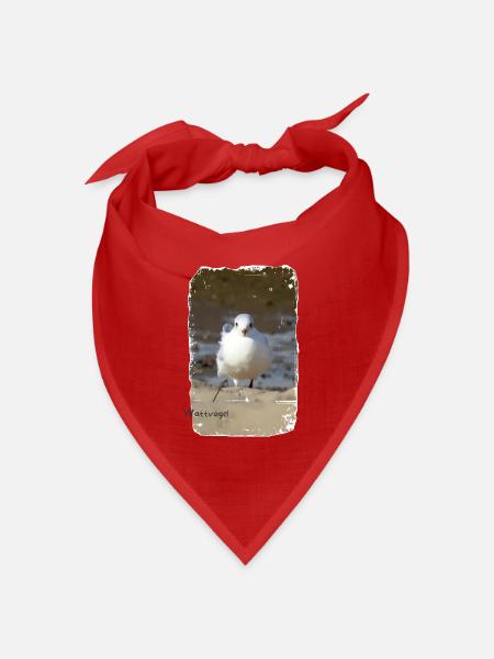 Foto Möwe an der Nordsee Wattvogel - Bandana Dreieckstuch - Rot