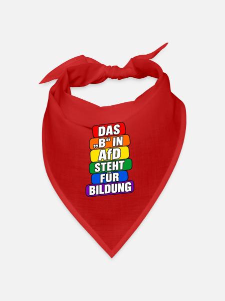Das B in AfD steht für Bildung – Satire - Bandana Dreieckstuch - Rot
