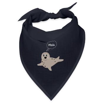 Seehund Seehunde Robbe Robben Tiere - Bandana Dreieckstuch - Navy - Vorne