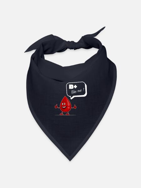 B+ Like Me Lustiger Blutspender Spruch - Bandana Dreieckstuch - Navy
