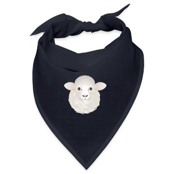 witziges Schaf mit Wollknäuel als Körper - Bandana Dreieckstuch - Navy - Vorne