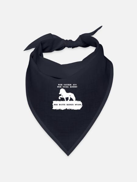 Spruch 7 mit Pferd 1 weiß - Bandana Dreieckstuch - Navy
