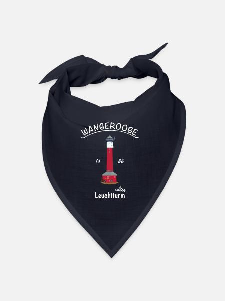 Wangerooge, kultiger alter Leuchtturm, Nordsee - Bandana Dreieckstuch - Navy