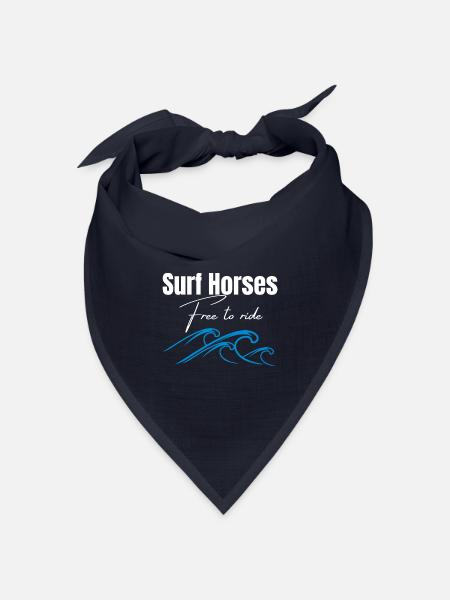 Surfpferde kostenlos auf Wellen reiten - Bandana Dreieckstuch - Navy
