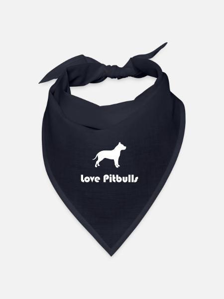 love pitbulls - Bandana Dreieckstuch - Navy