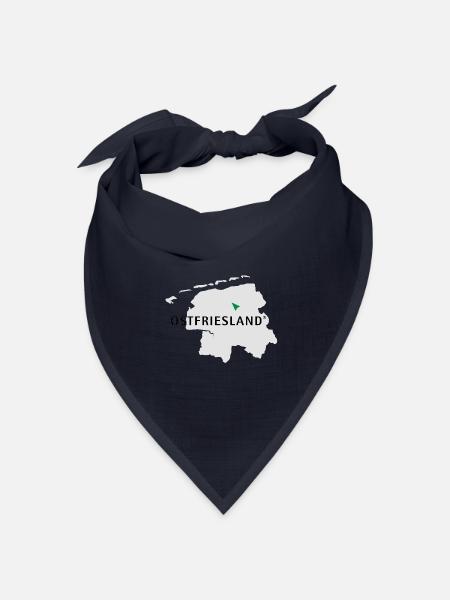 Ostfriesland Logo Karte - Bandana Dreieckstuch - Navy