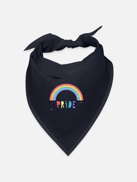 bunter Pride Schriftzug mit Regenbogen - Bandana Dreieckstuch - Navy