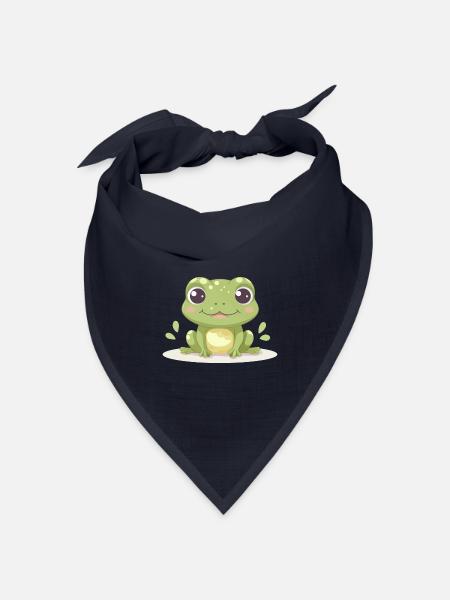 Süßer Frosch – Lustiges Tiermotiv für Froschfans - Bandana Dreieckstuch - Navy