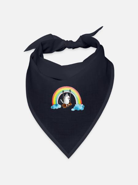 Schaukelndes Einhorn Regenbogen - Bandana Dreieckstuch - Navy