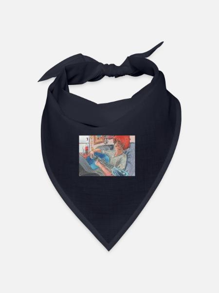 Blaue Gitarre - Bandana Dreieckstuch - Navy