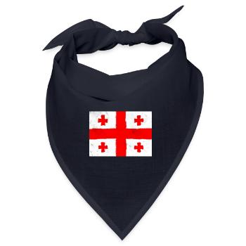 Flagge Georgiens – Kreuz und Tradition - Bandana Dreieckstuch - Navy - Vorne