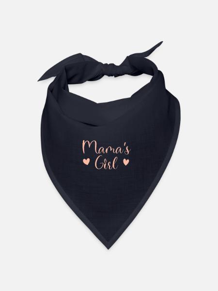 Mama Tochter Schriftzug Rosa - Bandana Dreieckstuch - Navy