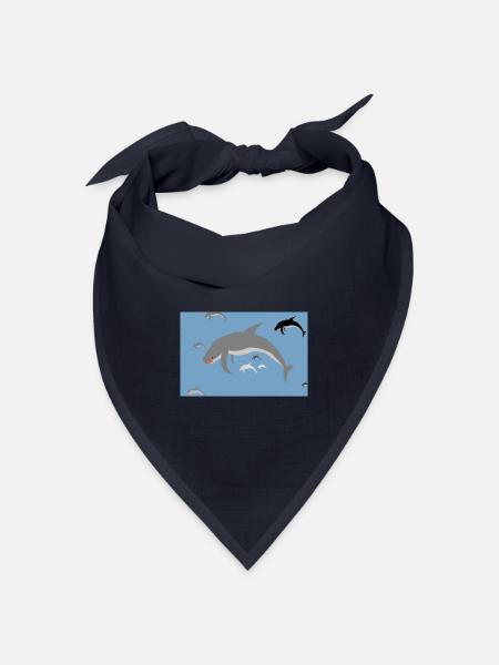 Delfinenschwarm Blaues Meer - Bandana Dreieckstuch - Navy